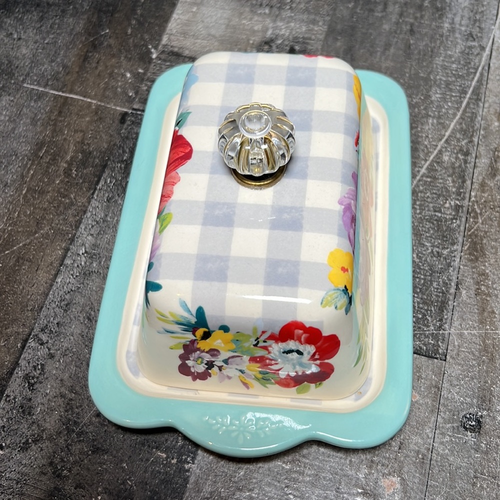 Pioneer Woman Sweet Romance Ceramic Double Stick Butter Dish - Picture 2 of 7